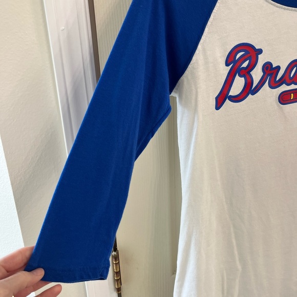 Pink by Victoria’s Secret Atlanta Braves Baseball Tee Shirt Size Small - Picture 5 of 7